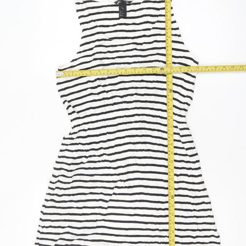 H&M Women’s Black White Striped Tank Dress Size 12