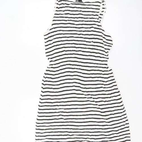 H&M Women’s Black White Striped Tank Dress Size 12