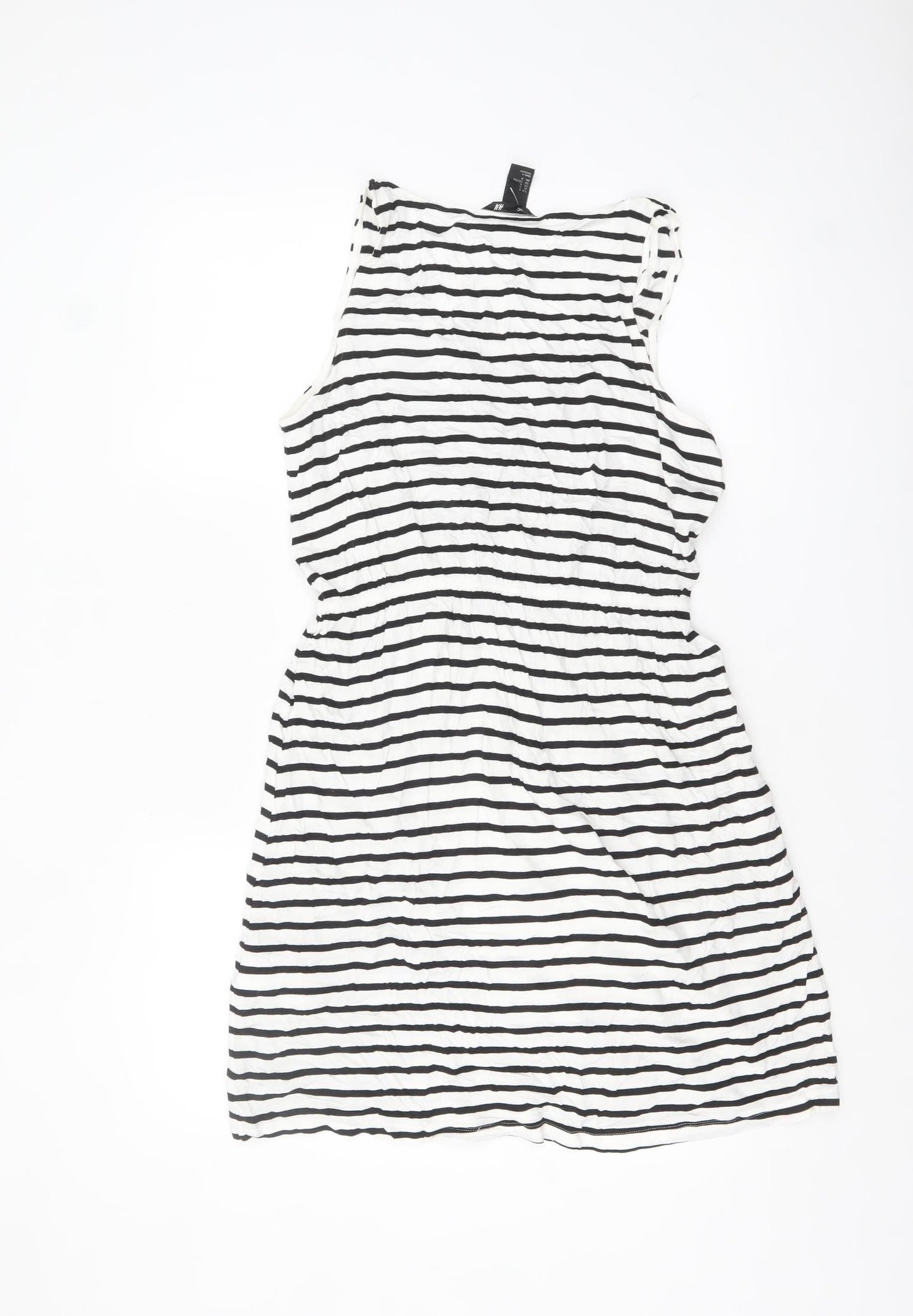 H&M Women’s Black White Striped Tank Dress Size 12