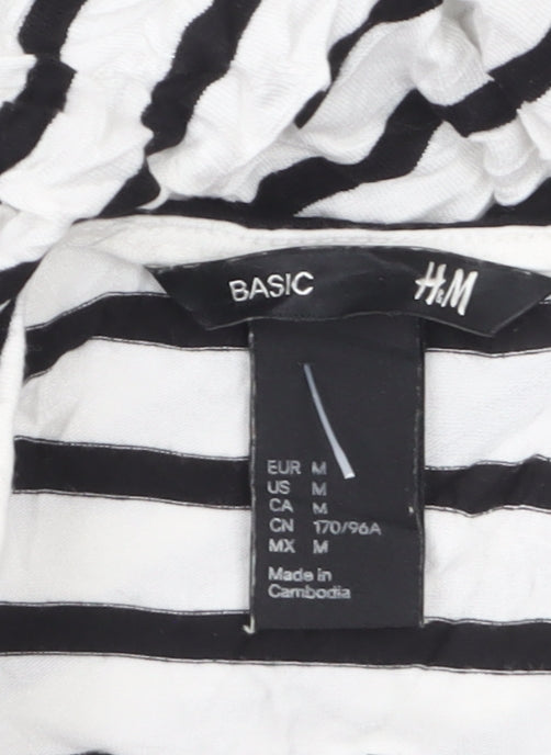 H&M Women’s Black White Striped Tank Dress Size 12