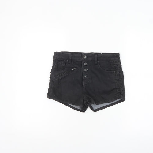 Free People Womens Black Size 10 High Rise Denim Hot Pants Shorts