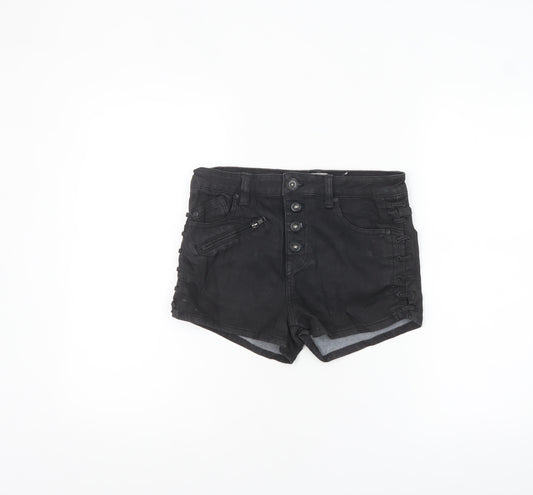 Free People Womens Black Size 10 High Rise Denim Hot Pants Shorts
