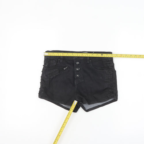 Free People Womens Black Size 10 High Rise Denim Hot Pants Shorts