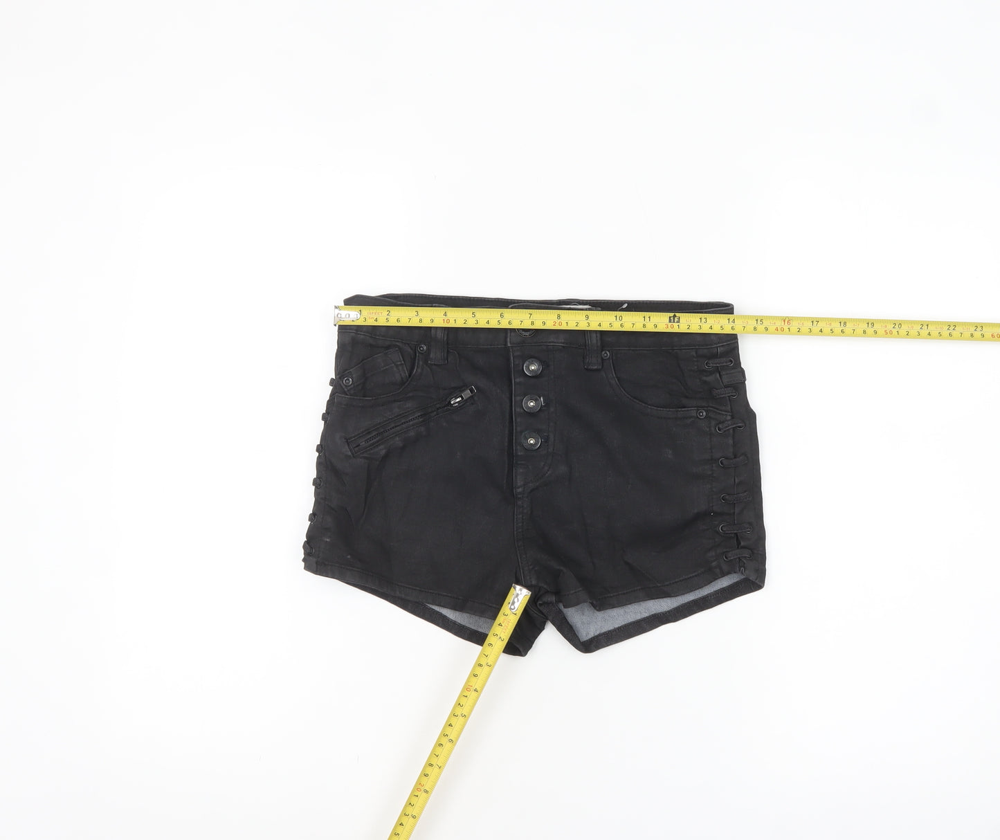 Free People Womens Black Size 10 High Rise Denim Hot Pants Shorts