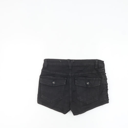 Free People Womens Black Size 10 High Rise Denim Hot Pants Shorts