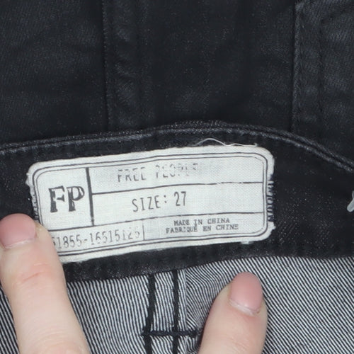 Free People Womens Black Size 10 High Rise Denim Hot Pants Shorts