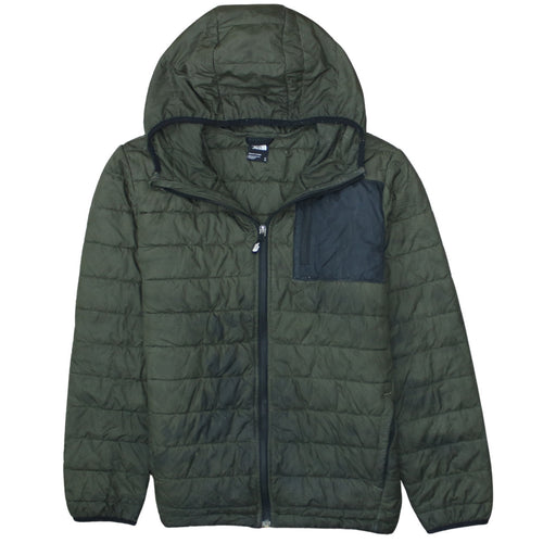 The North Face Boys Green XL Hooded Puffer Jacket Lightweight Winter Coat