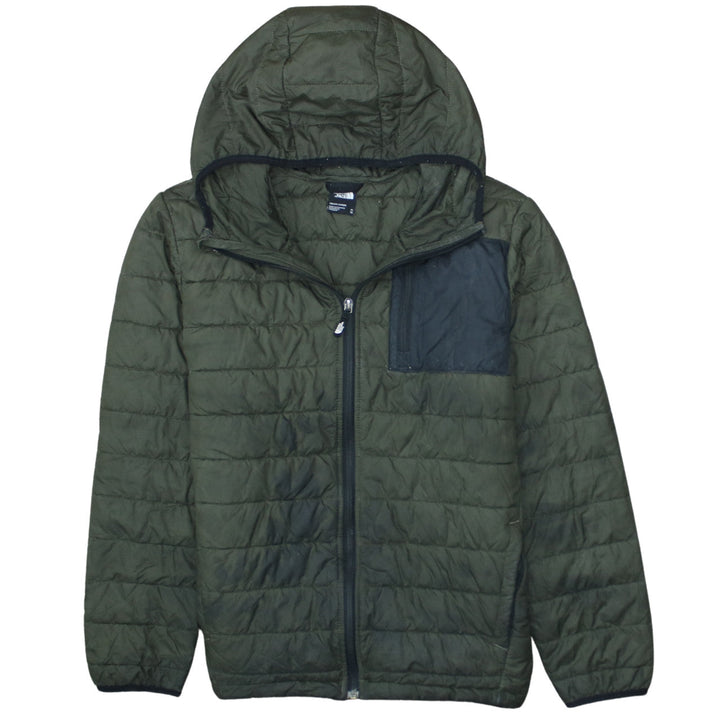 The North Face Boys Green XL Hooded Puffer Jacket Lightweight Winter Coat