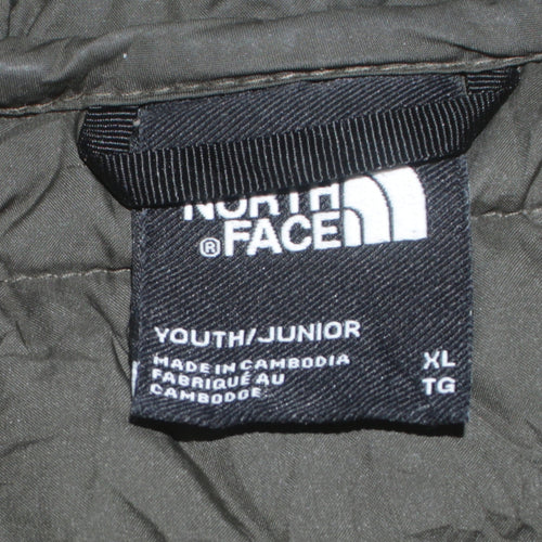 The North Face Boys Green XL Hooded Puffer Jacket Lightweight Winter Coat