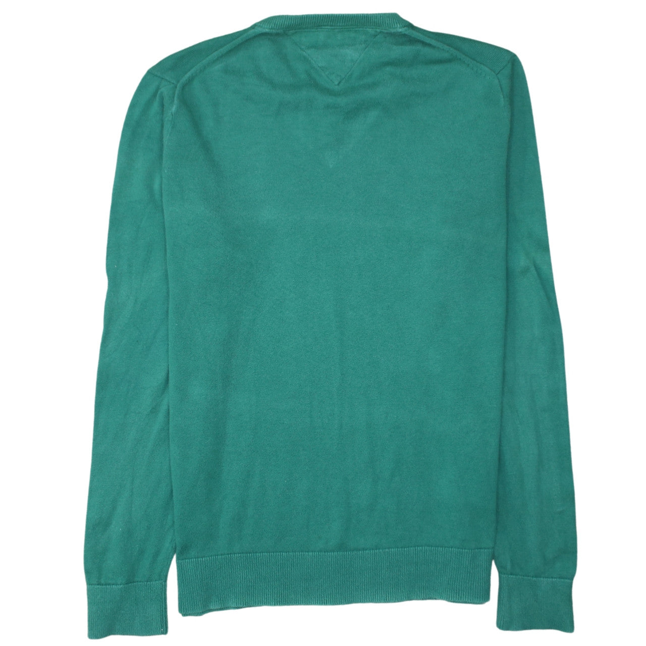 Tommy Hilfiger Men’s Green Cotton V-Neck Jumper Size M