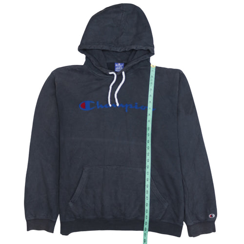 Champion Men's Black Pullover Hoodie XL Logo Fleece Sweatshirt