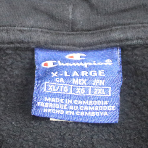 Champion Men's Black Pullover Hoodie XL Logo Fleece Sweatshirt