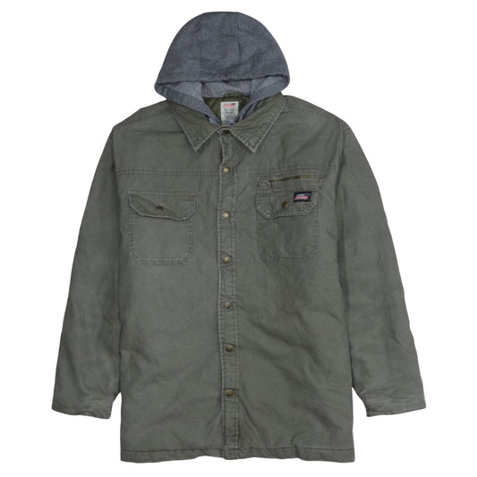 Dickies Men's Green XL Hooded Shirt Jacket Workwear Style