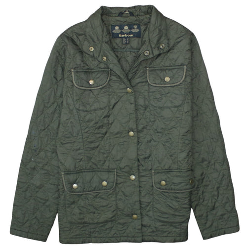 Barbour Womens Green Quilted Jacket Size 12 Lightweight Country Coat
