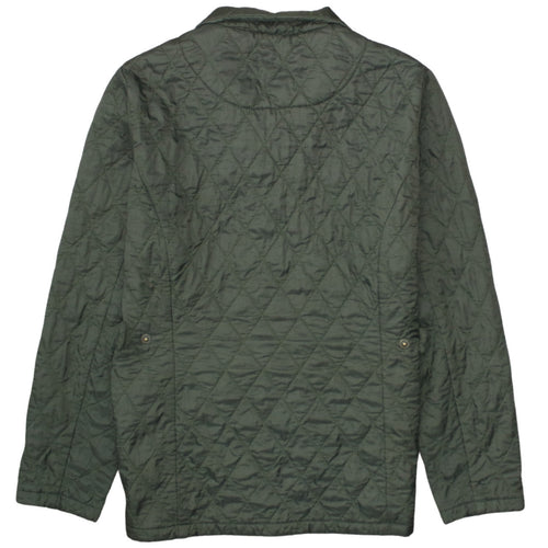 Barbour Womens Green Quilted Jacket Size 12 Lightweight Country Coat
