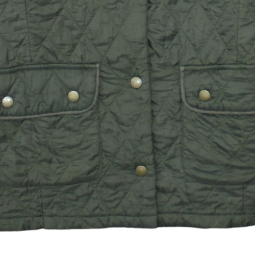 Barbour Womens Green Quilted Jacket Size 12 Lightweight Country Coat