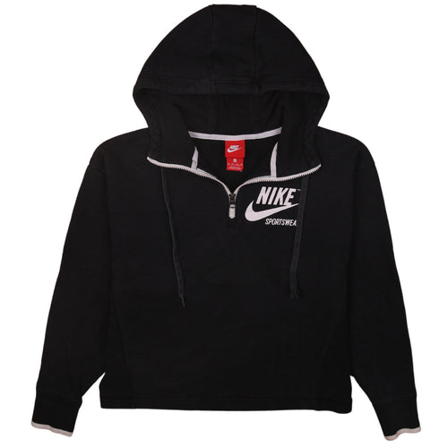 Nike Womens Black XS 1/2 Zip Hooded Sportswear Sweatshirt