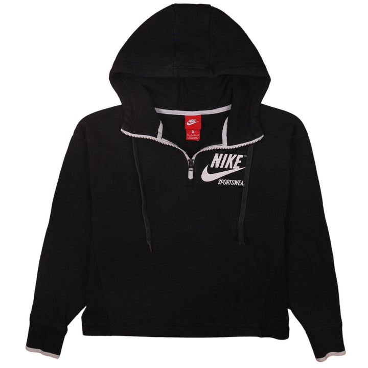 Nike Womens Black XS 1/2 Zip Hooded Sportswear Sweatshirt