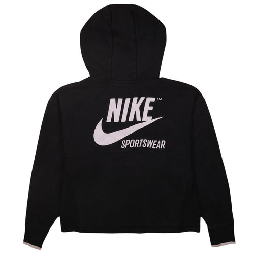 Nike Womens Black XS 1/2 Zip Hooded Sportswear Sweatshirt