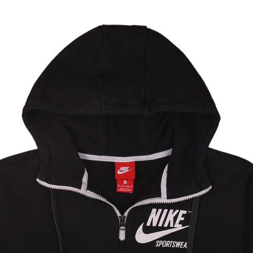 Nike Womens Black XS 1/2 Zip Hooded Sportswear Sweatshirt
