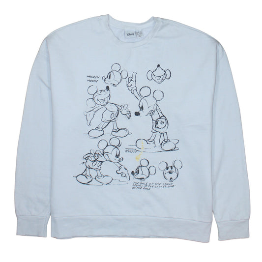 Disney Primark Women White Mickey Mouse Sweatshirt Size L