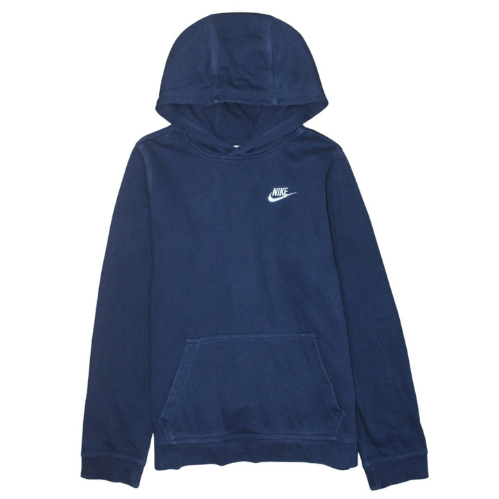 Nike Boys Blue Pullover Hoodie XL 158-170cm Logo Fleece Sweatshirt