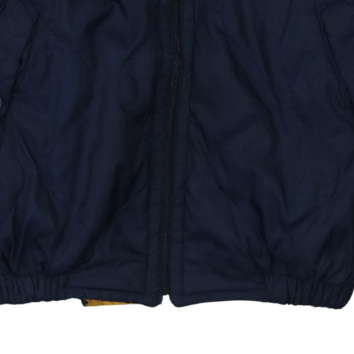 Nautica Women's Blue Quilted Bomber Jacket L Nylon Full Zip
