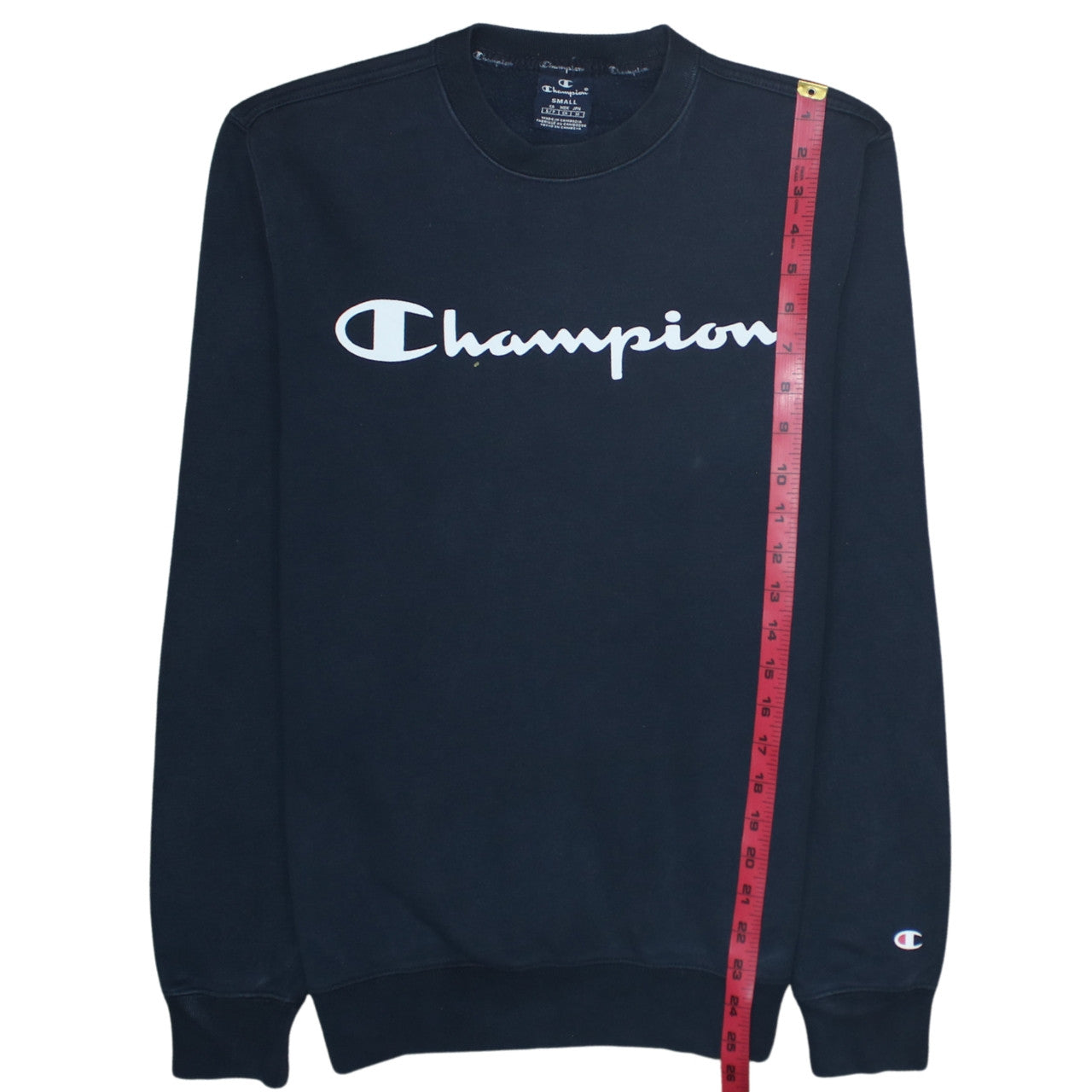 Champion Men's Black Small Crew Neck Pullover Sweatshirt
