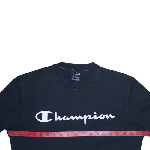 Champion Men's Black Small Crew Neck Pullover Sweatshirt