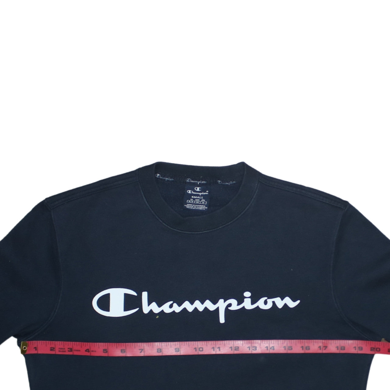 Champion Men's Black Small Crew Neck Pullover Sweatshirt