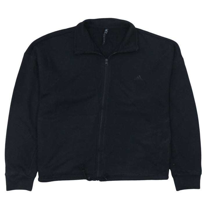 Adidas Women Black Full Zip Sweatshirt Size 14 Classic Fit