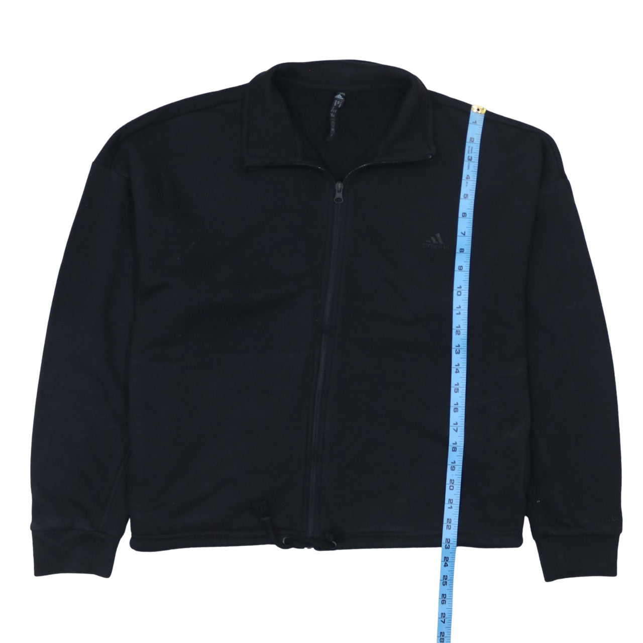 Adidas Women Black Full Zip Sweatshirt Size 14 Classic Fit