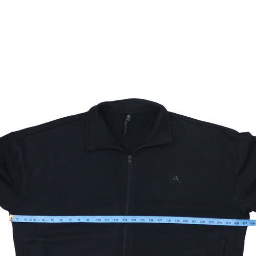 Adidas Women Black Full Zip Sweatshirt Size 14 Classic Fit