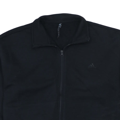 Adidas Women Black Full Zip Sweatshirt Size 14 Classic Fit