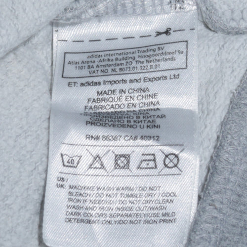 Adidas Men's Grey Pullover Hoodie XL Classic Logo Sweatshirt