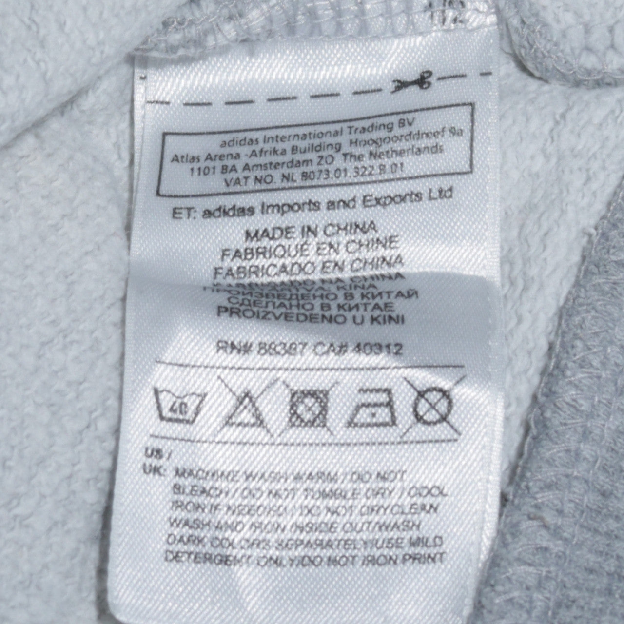 Adidas Men's Grey Pullover Hoodie XL Classic Logo Sweatshirt