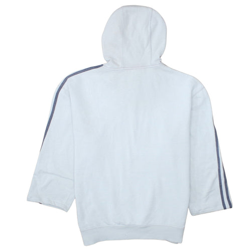 Adidas Mens White Pullover 3/4 Sleeve Hoodie Size L Sports Fleece