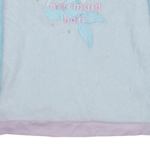 Disney Women Blue Fleece Ariel Mermaid Long Sleeve Nightshirt Size 12-14