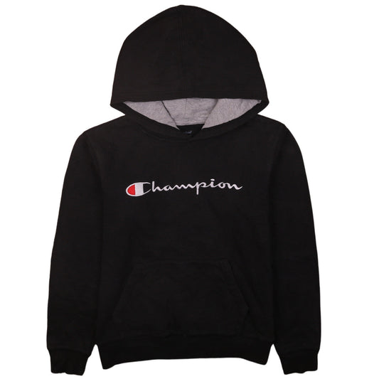 Champion Women Black XL Pullover Hoodie with Logo Detail