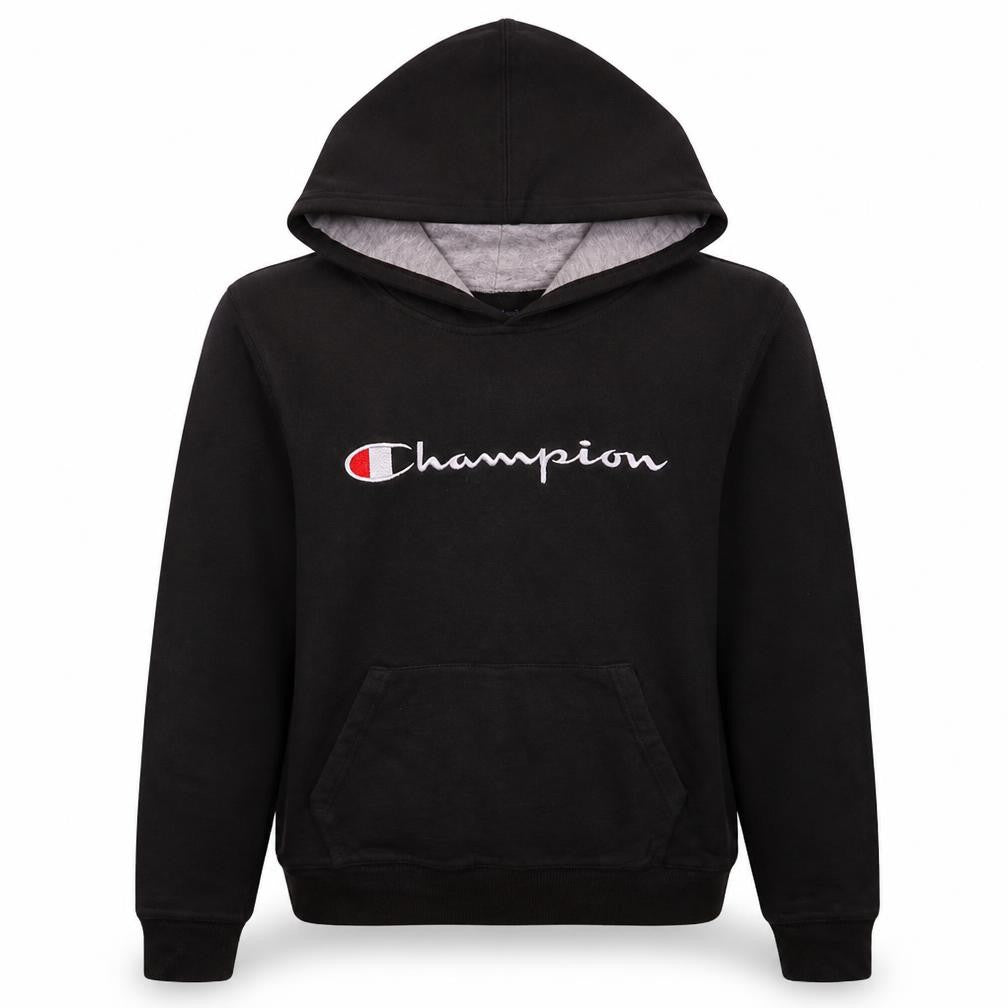 Champion Women Black XL Pullover Hoodie with Logo Detail