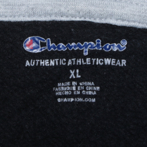 Champion Womens Black XL Pullover Hoodie with Logo Embroidery