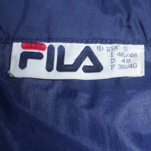 FILA Women’s Blue Nylon Anorak Jacket S Hooded Windbreaker