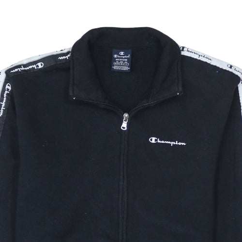 Champion Men's Black Medium Track Jacket Full Zip Cotton