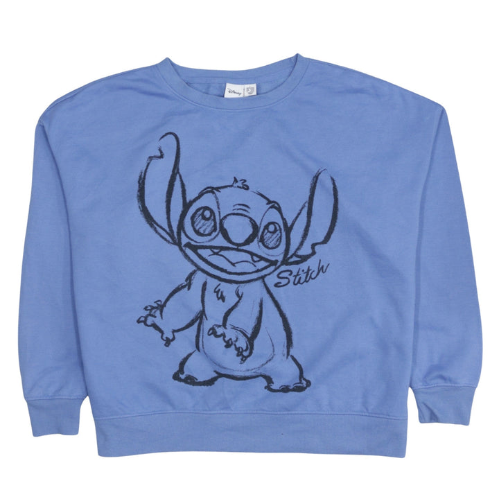 Disney Women Blue Stitch Graphic Sweatshirt Size L 14/16
