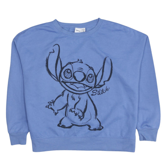 Disney Women Blue Stitch Graphic Sweatshirt Size L 14/16