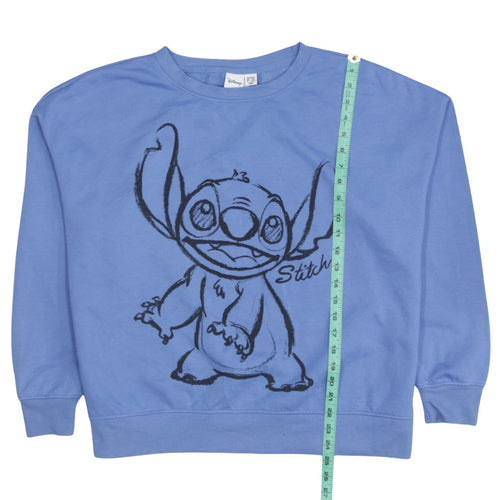 Disney Women Blue Stitch Graphic Sweatshirt Size L 14/16
