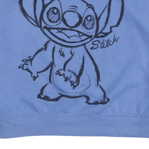 Disney Women Blue Stitch Graphic Sweatshirt Size L 14/16