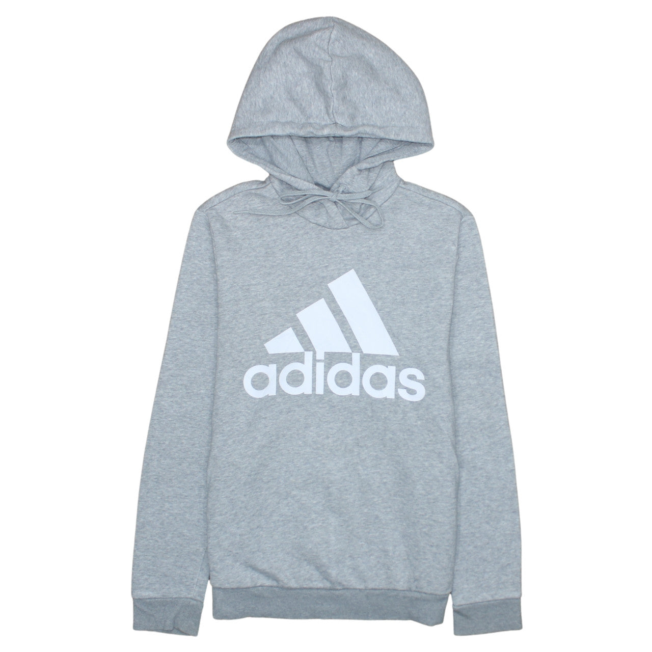 Adidas Womens Grey Pullover Hoodie Small Cotton Blend Logo Sweatshirt