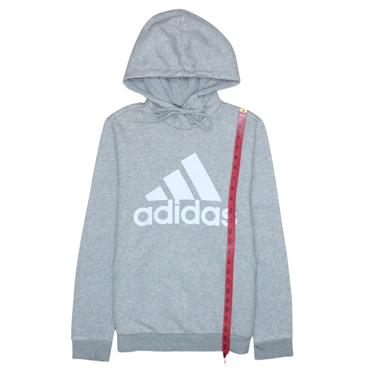 Adidas Womens Grey Pullover Hoodie Small Cotton Blend Logo Sweatshirt