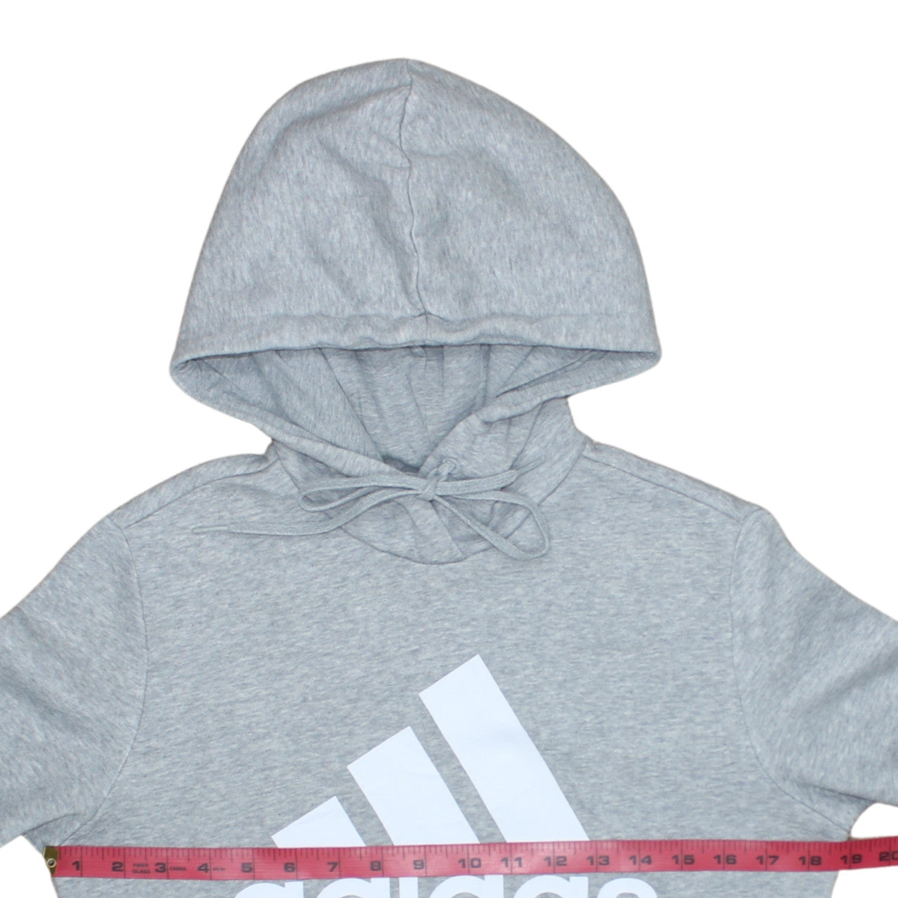 Adidas Womens Grey Pullover Hoodie Small Cotton Blend Logo Sweatshirt